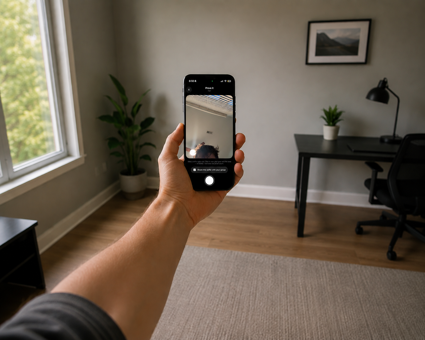 Habit Tap proof selfie being taken in the app